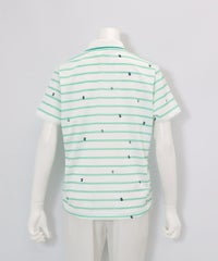 UV速乾ボーダーカノコポロシャツ後（グリーン）