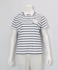UV速乾ボーダーカノコポロシャツ（ネイビー）