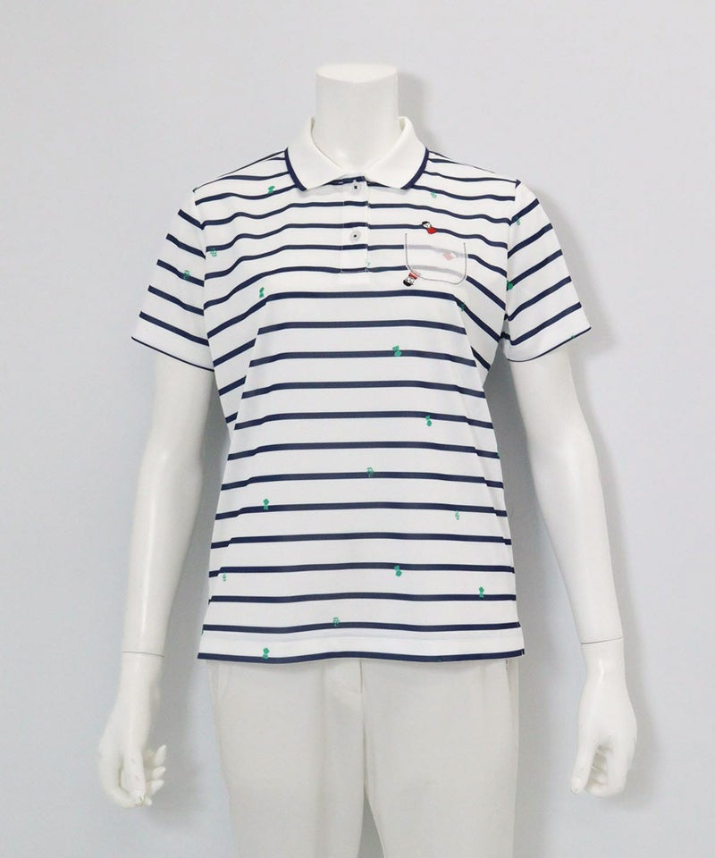 UV速乾ボーダーカノコポロシャツ（ネイビー）
