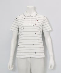 UV速乾ボーダーカノコポロシャツ（ライトグレー）