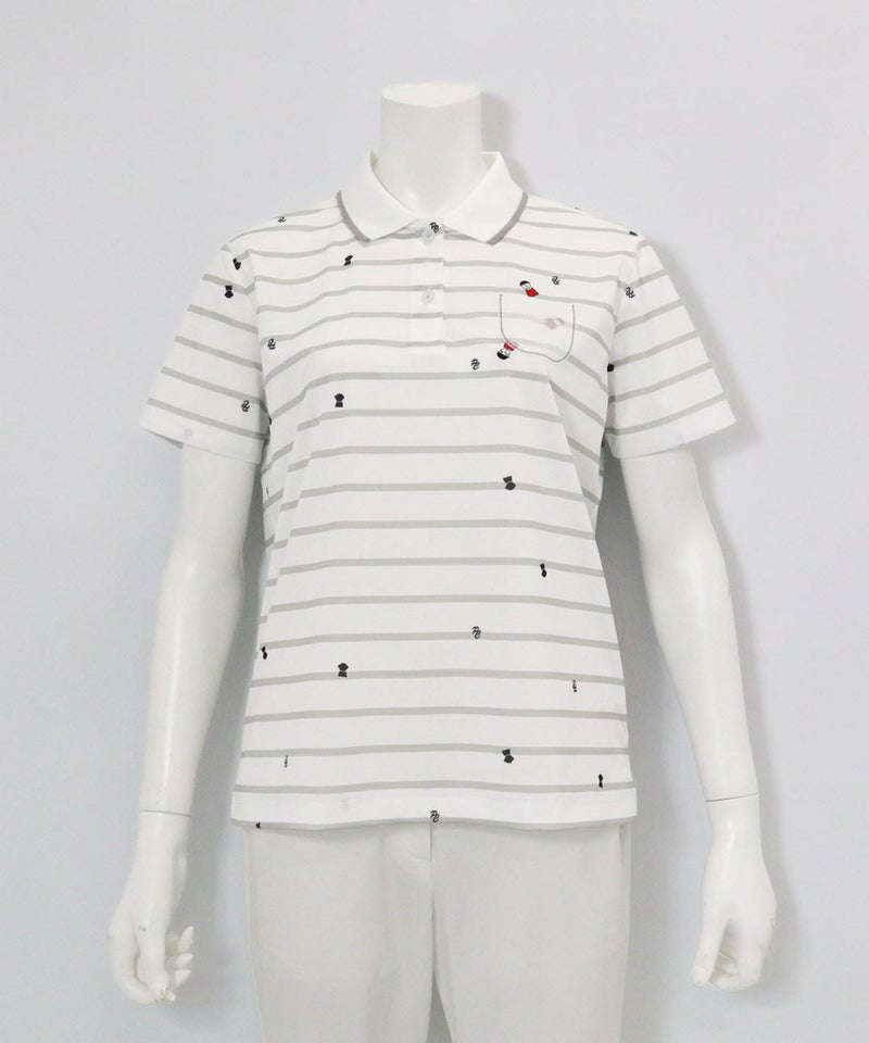 UV速乾ボーダーカノコポロシャツ（ライトグレー）