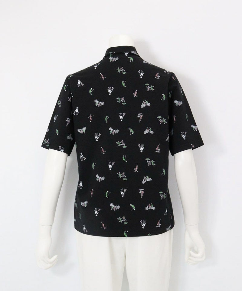 UV冷感五分袖コットンプルオーバー後（ブラック）