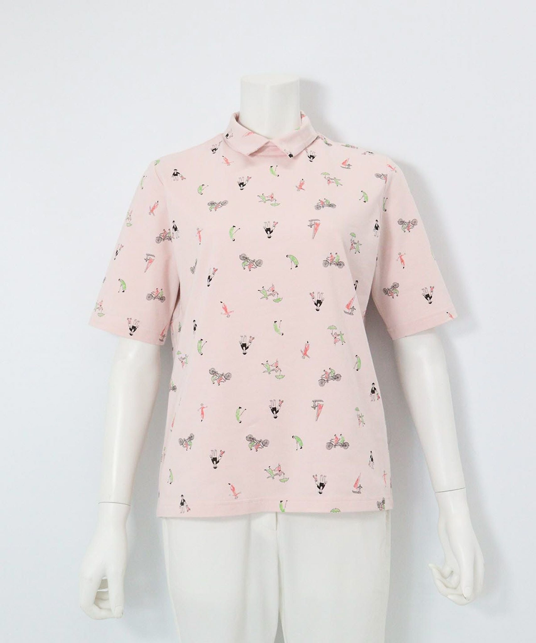 UV冷感五分袖コットンプルオーバー（ピンク）