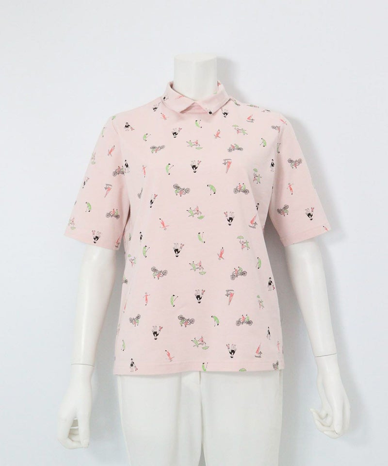 UV冷感五分袖コットンプルオーバー（ピンク）