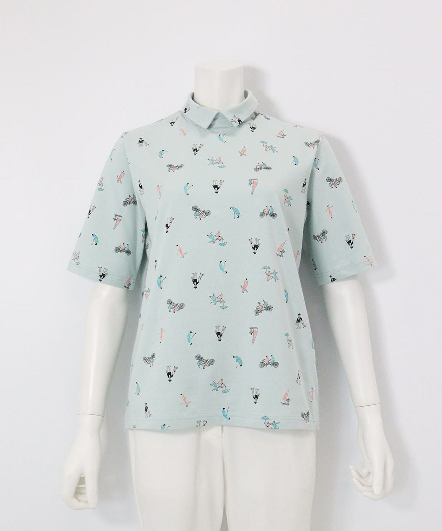 UV冷感五分袖コットンプルオーバー（ライトグリーン）