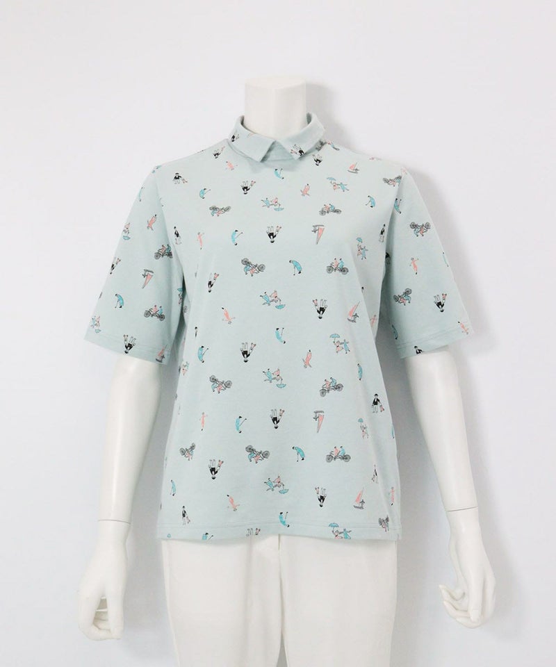 UV冷感五分袖コットンプルオーバー（ライトグリーン）