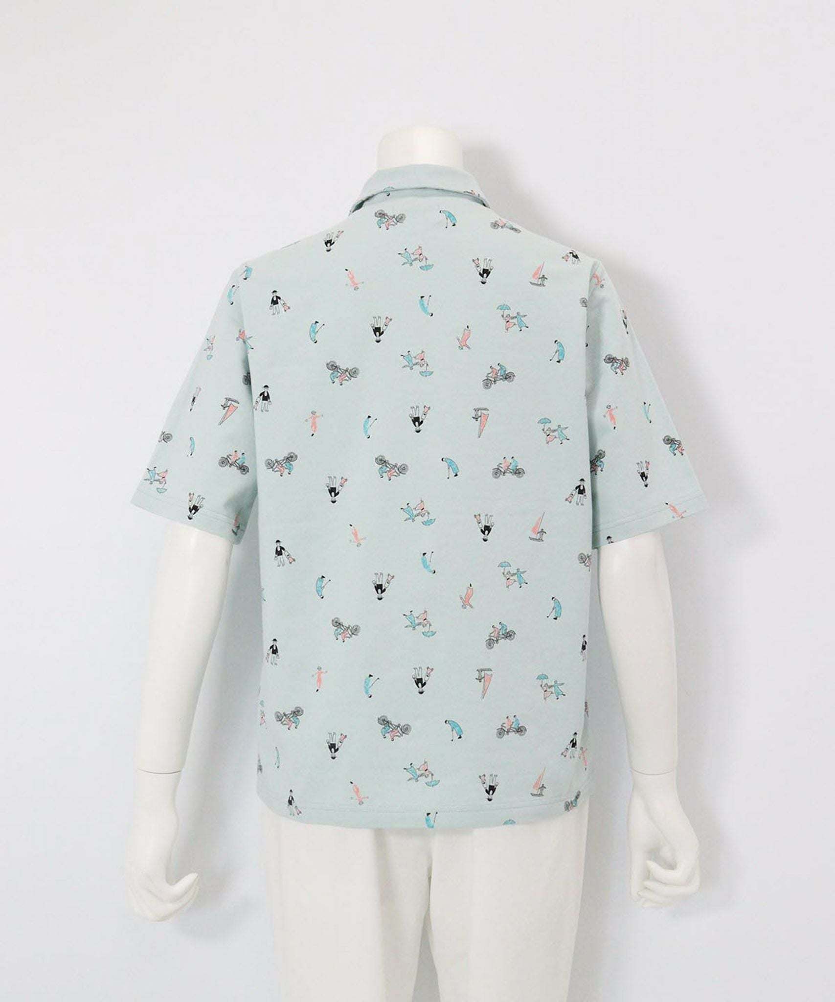 UV冷感五分袖コットンプルオーバー後（ライトグリーン）