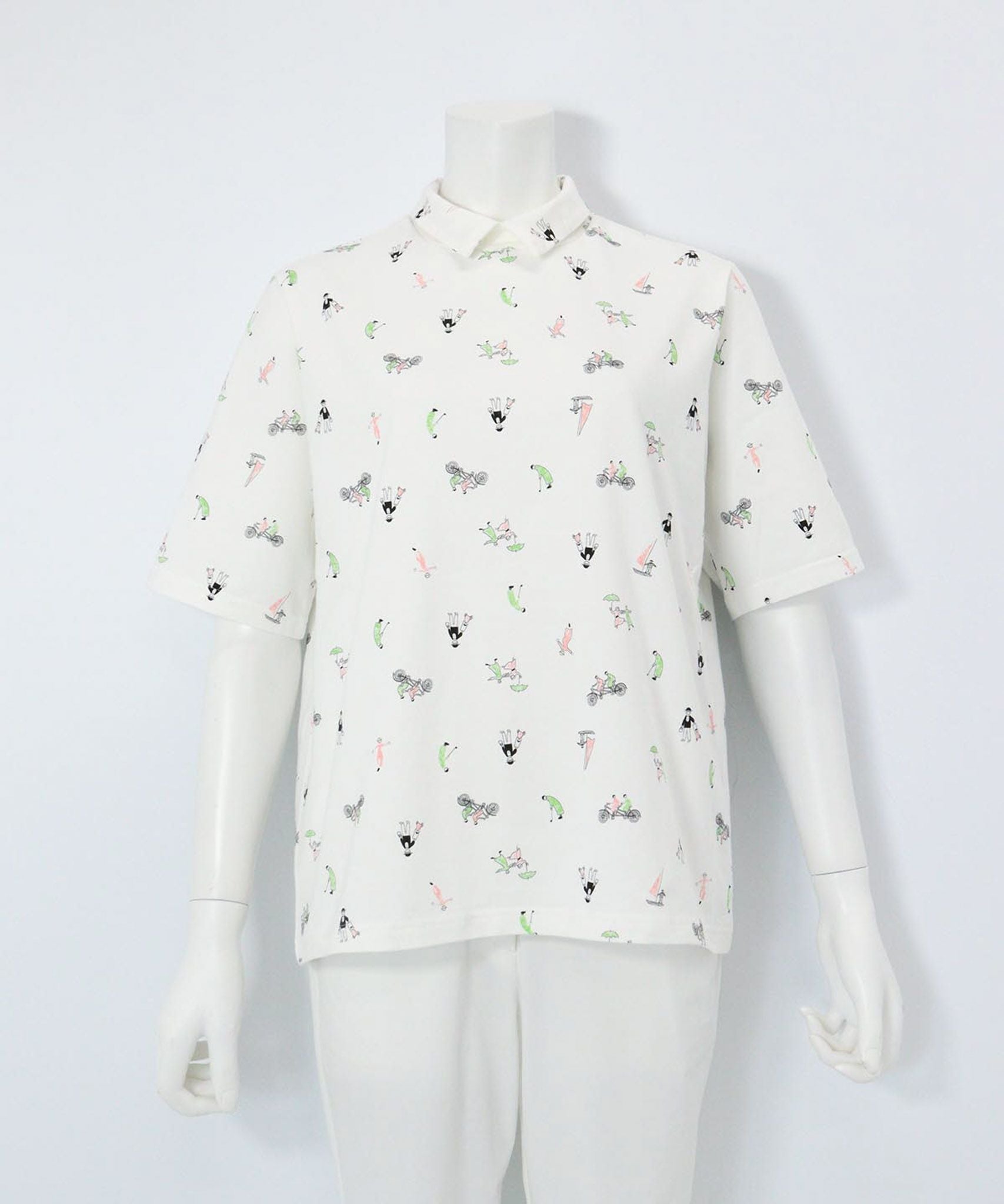 UV冷感五分袖コットンプルオーバー（ホワイト）