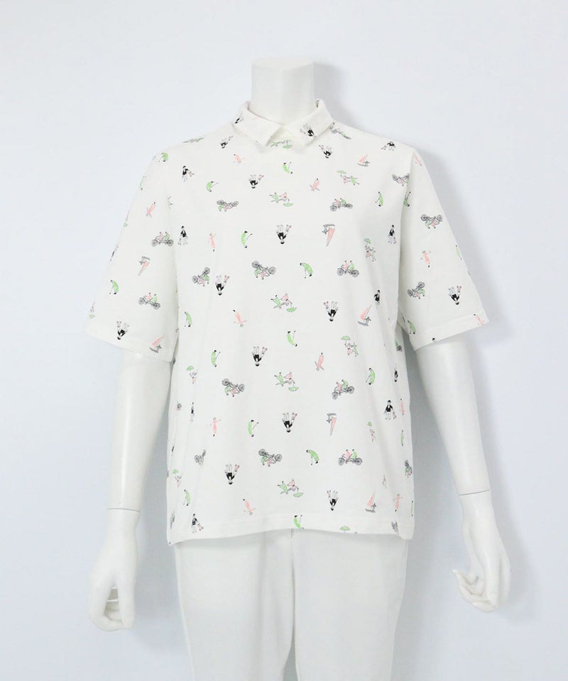 UV冷感五分袖コットンプルオーバー（ホワイト）