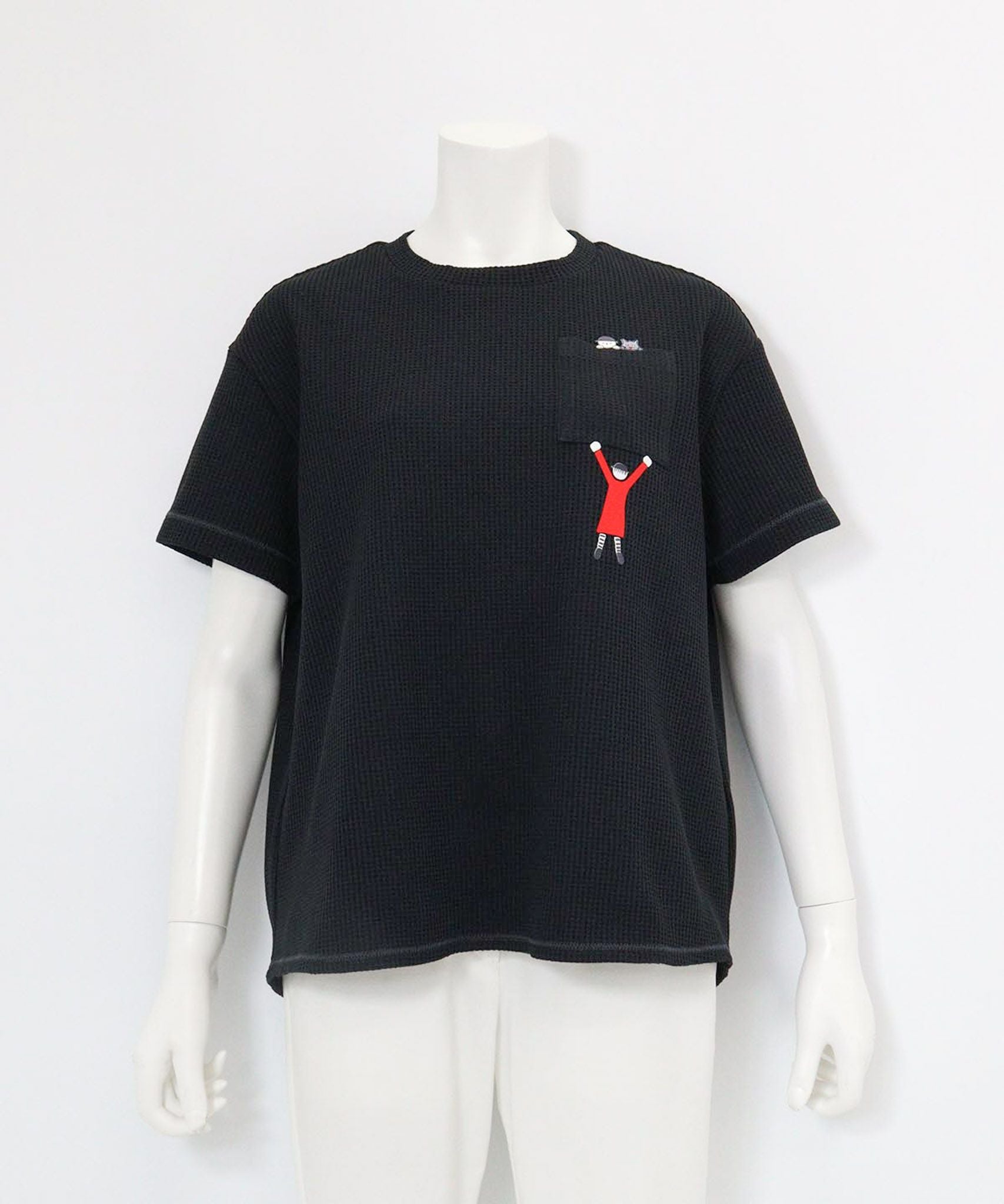 ワッフル地UVプルオーバー（ブラック）