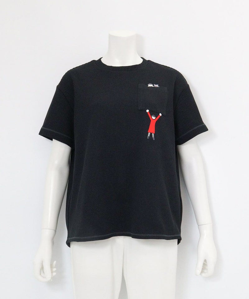 ワッフル地UVプルオーバー（ブラック）