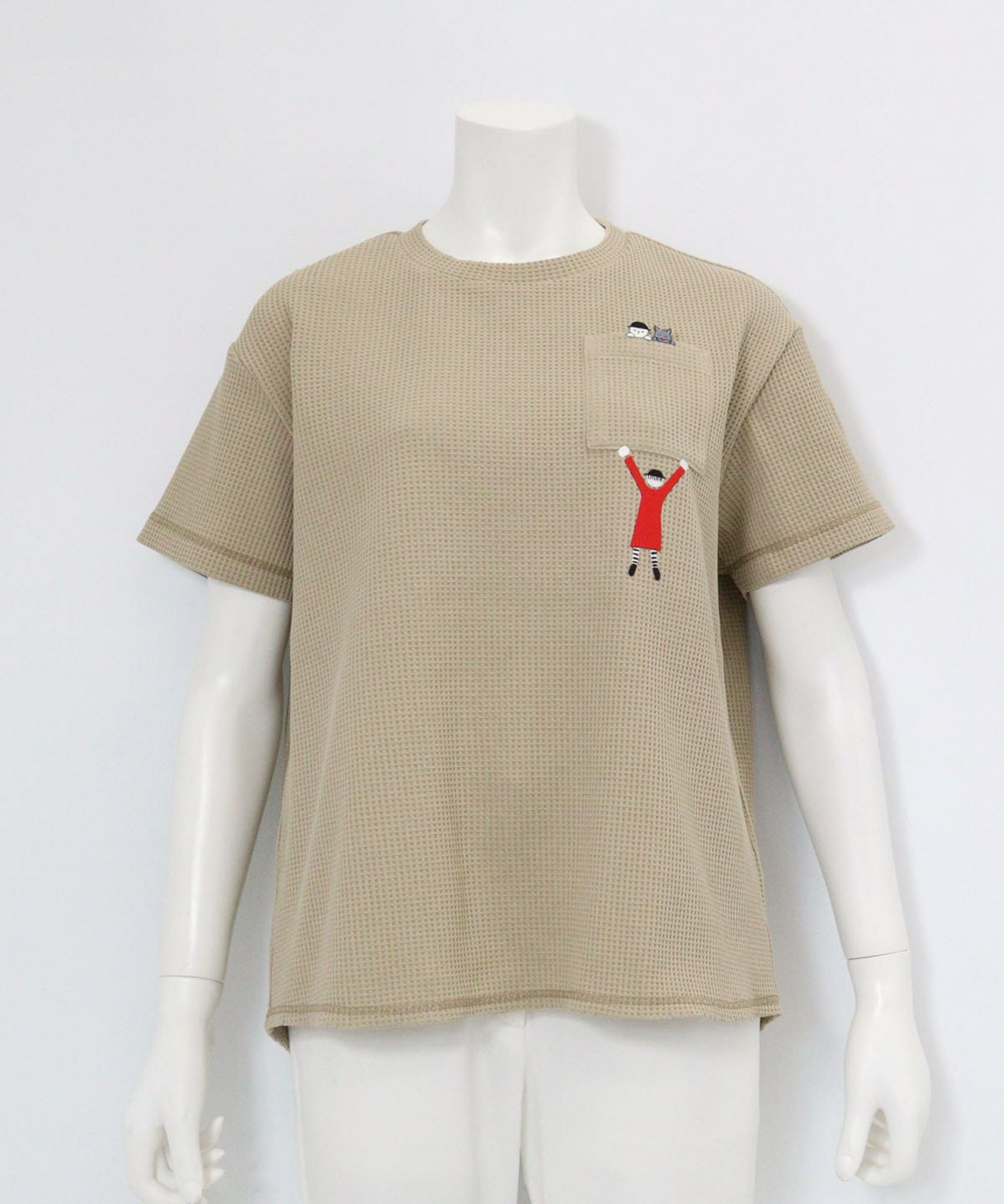 ワッフル地UVプルオーバー（ベージュ）