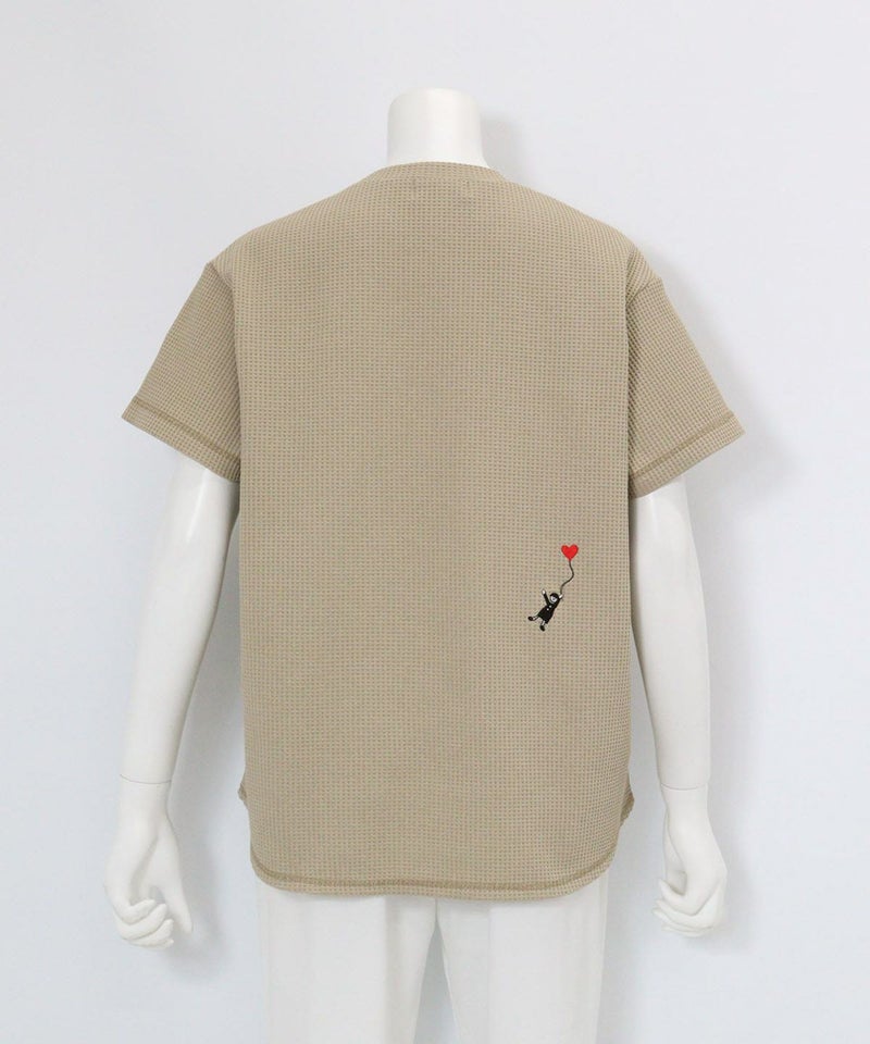 ワッフル地UVプルオーバー後（ベージュ）