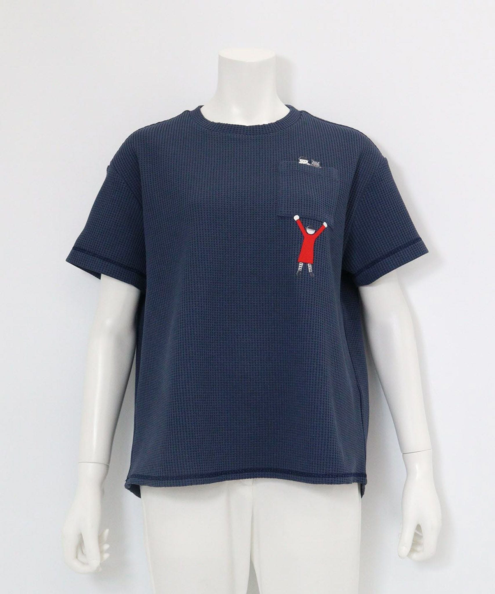 ワッフル地UVプルオーバー（ネイビー）