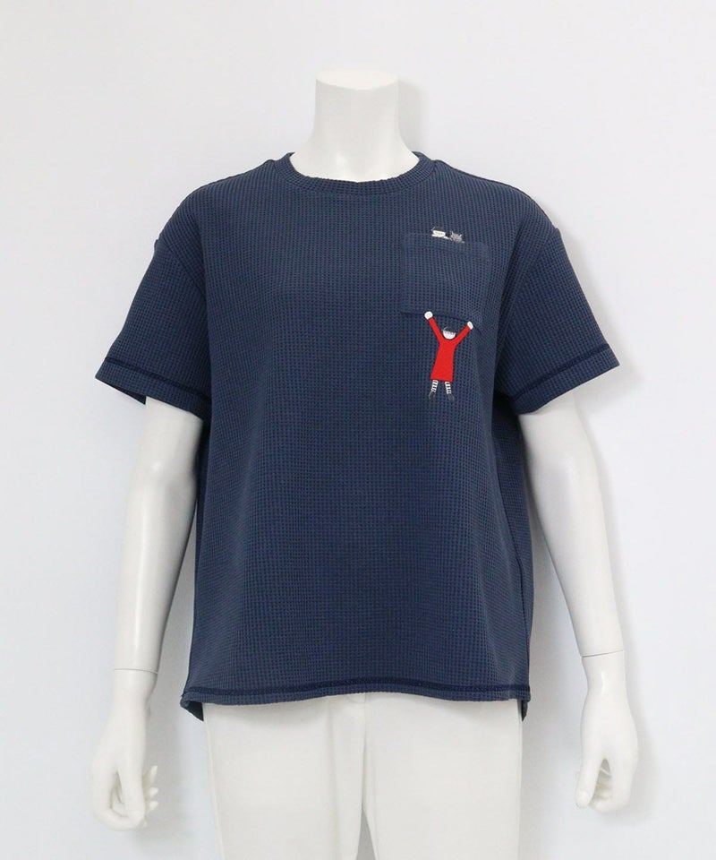 ワッフル地UVプルオーバー（ネイビー）