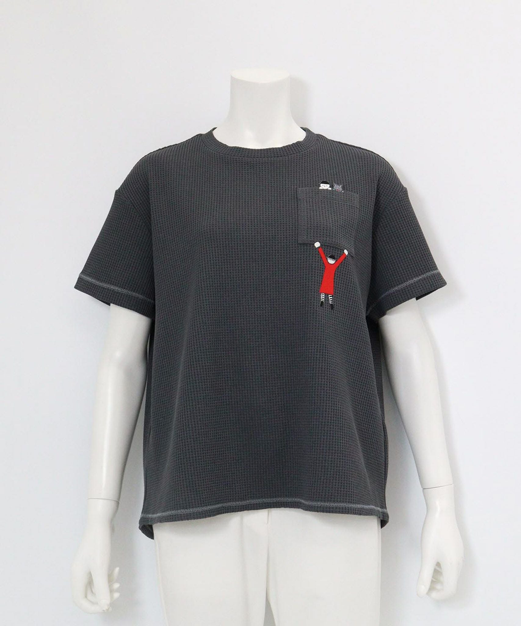 ワッフル地UVプルオーバー（グレー）