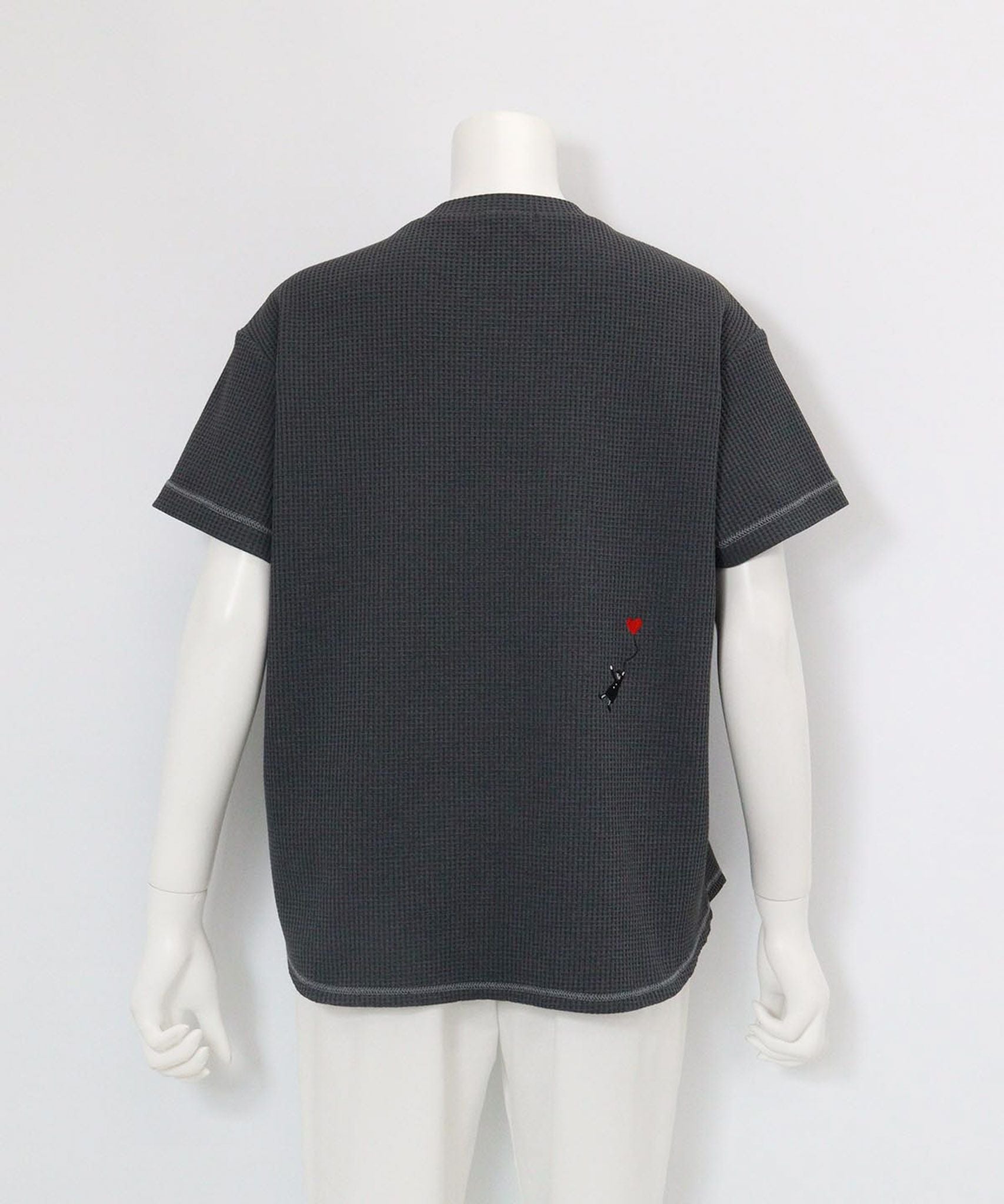 ワッフル地UVプルオーバー後（グレー）