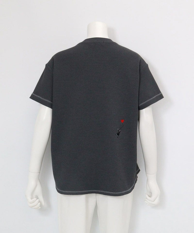 ワッフル地UVプルオーバー後（グレー）