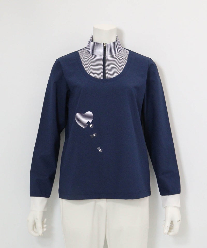 レイヤード風UV冷感プルオーバー(ネイビー)前