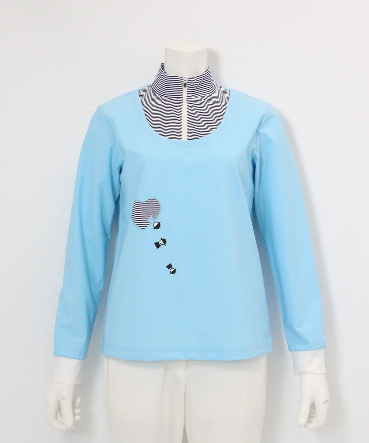 レイヤード風UV冷感プルオーバー(ライトブルー)前