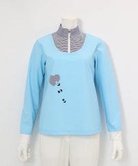 レイヤード風UV冷感プルオーバー(ライトブルー)前