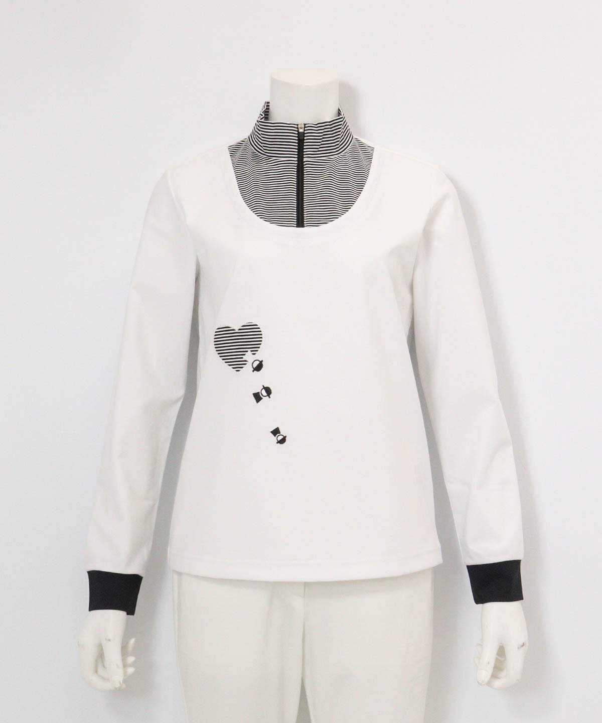 レイヤード風UV冷感プルオーバー(ホワイト)前