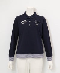 ボーダー切替ポロシャツ(ネイビー)前