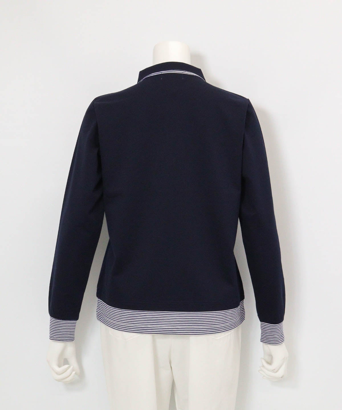 ボーダー切替ポロシャツ(ネイビー)後ろ