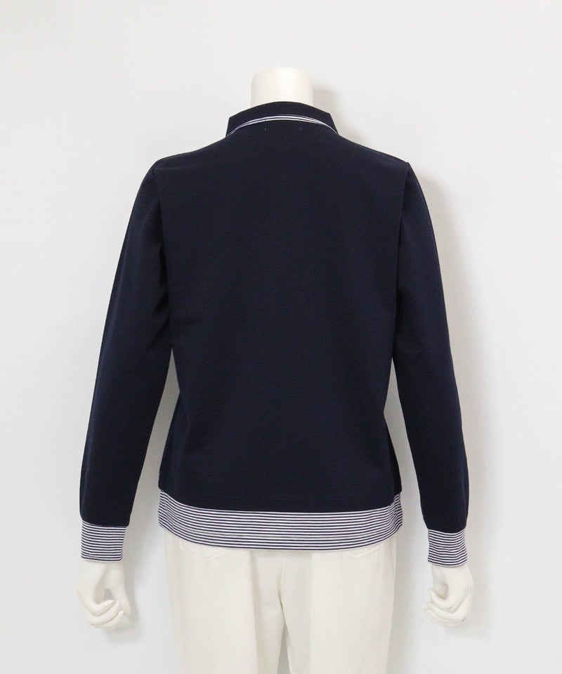 ボーダー切替ポロシャツ(ネイビー)後ろ