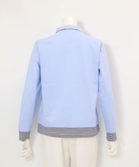 ボーダー切替ポロシャツ(ライトブルー)後ろ