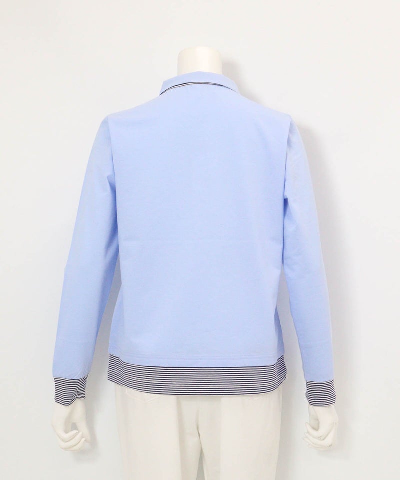 ボーダー切替ポロシャツ(ライトブルー)後ろ