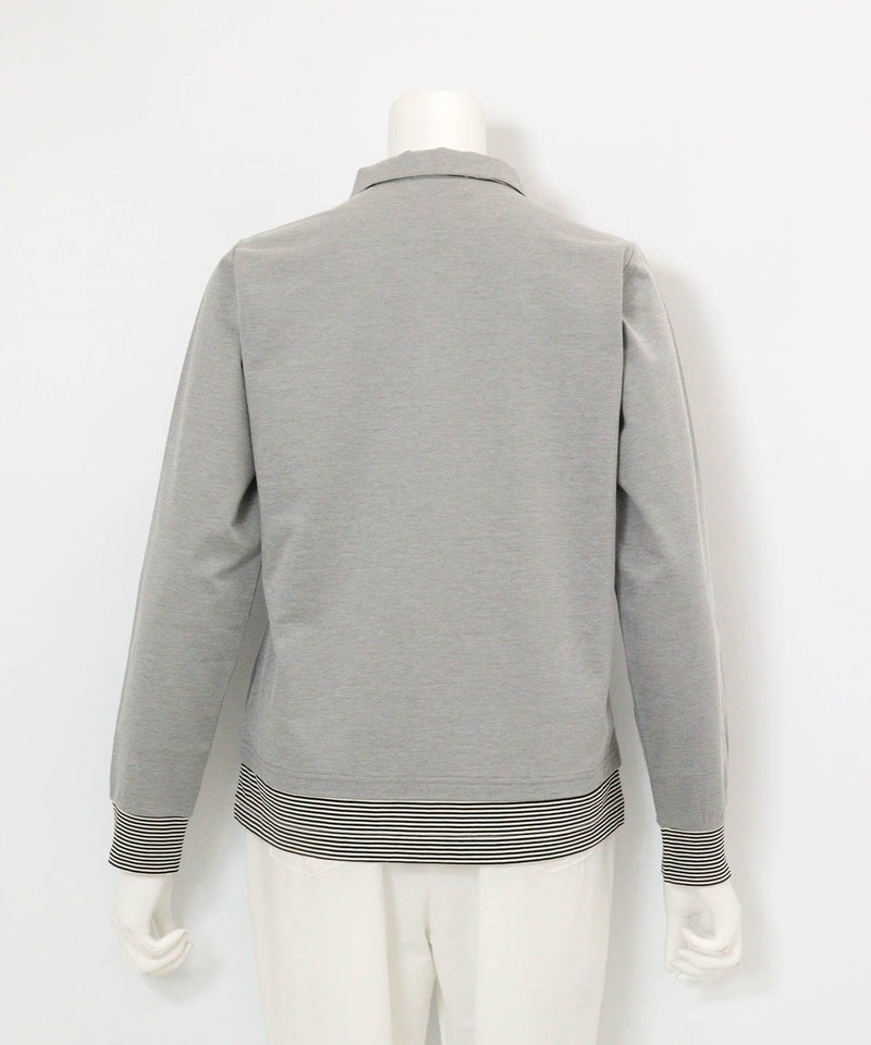 ボーダー切替ポロシャツ(グレー)後ろ