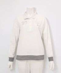 ボーダー切替ポロシャツ(ホワイト)前