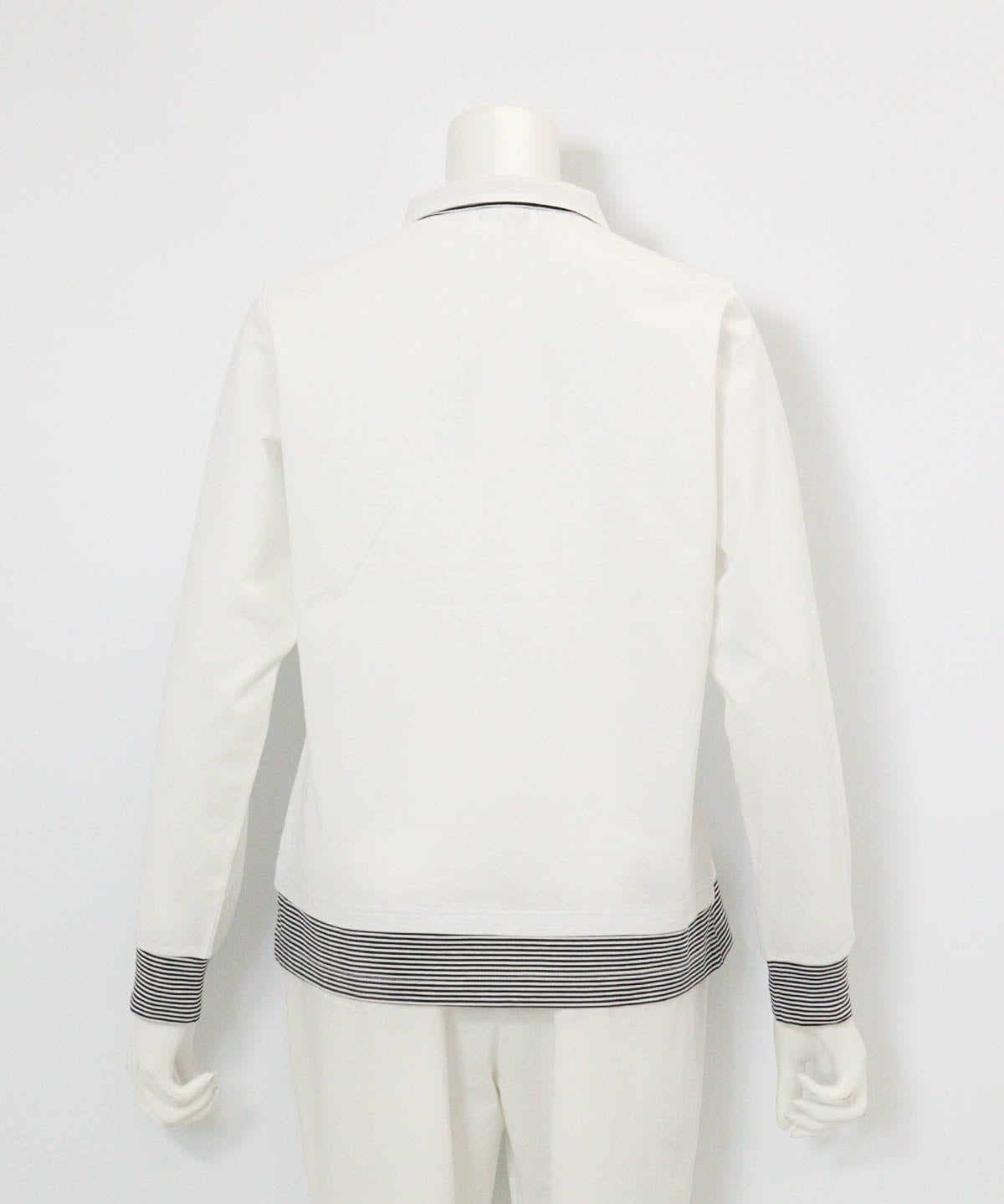 ボーダー切替ポロシャツ(ホワイト)後ろ