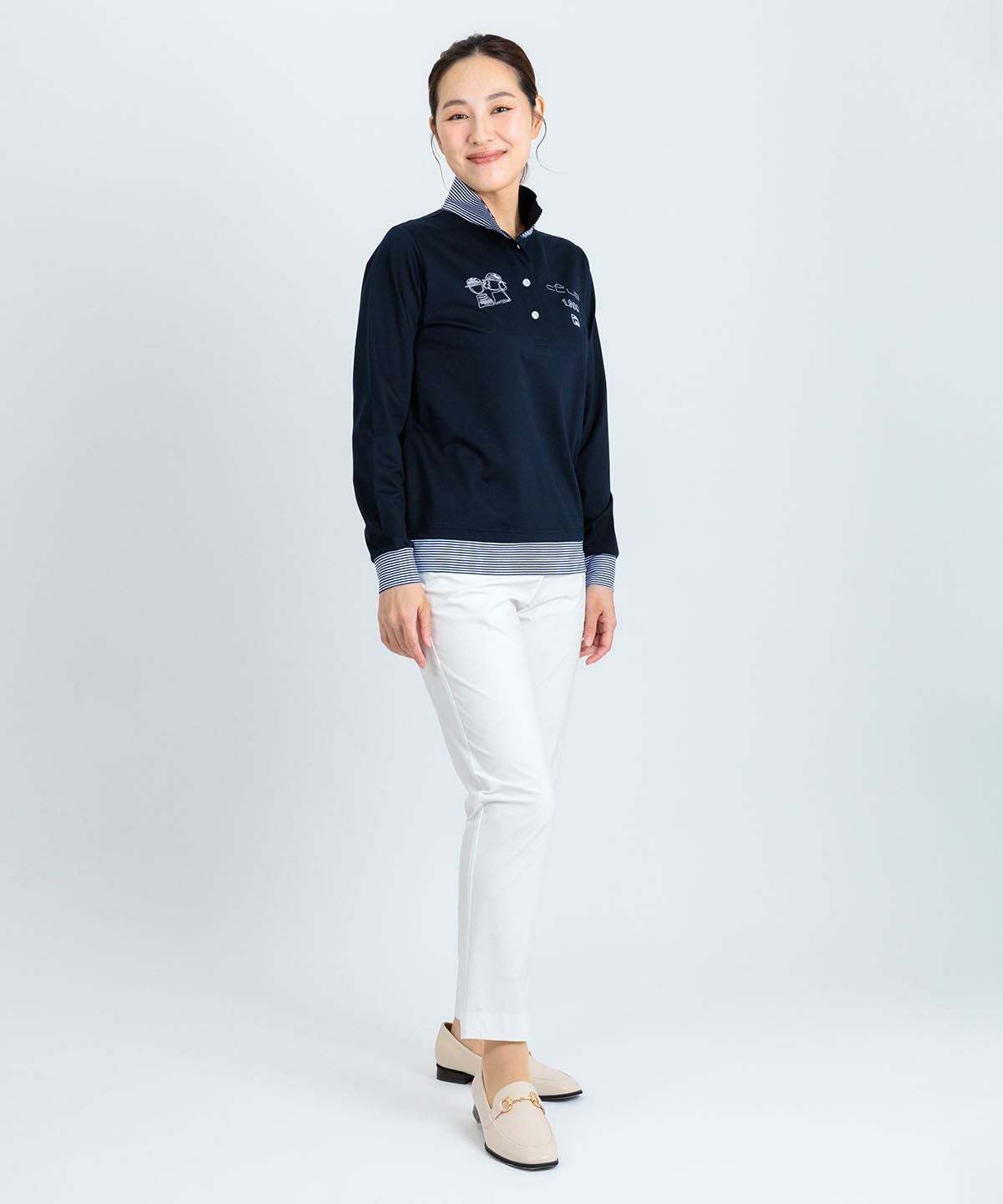 ボーダー切替ポロシャツ|ピッコーネクラブ - ゴルフウェアや婦人服通販