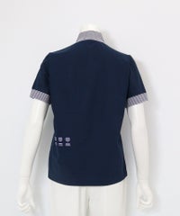 UV速乾ハーフジッププルオーバー後（ネイビー）