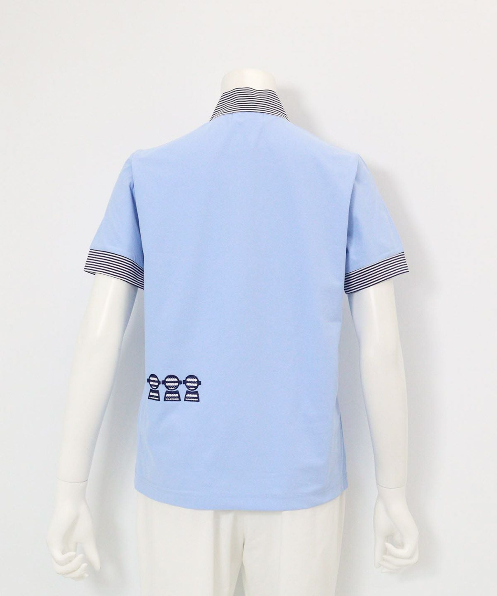 UV速乾ハーフジッププルオーバー後（ライトブルー）