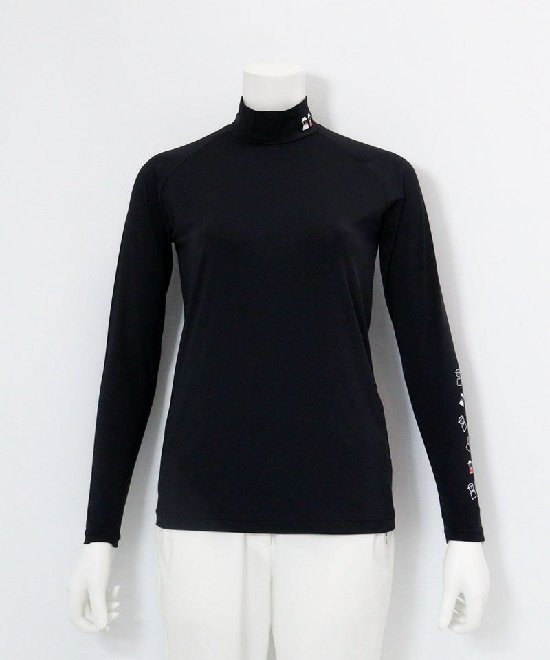 ピコ柄ハイネックUV冷感インナー（ブラック）