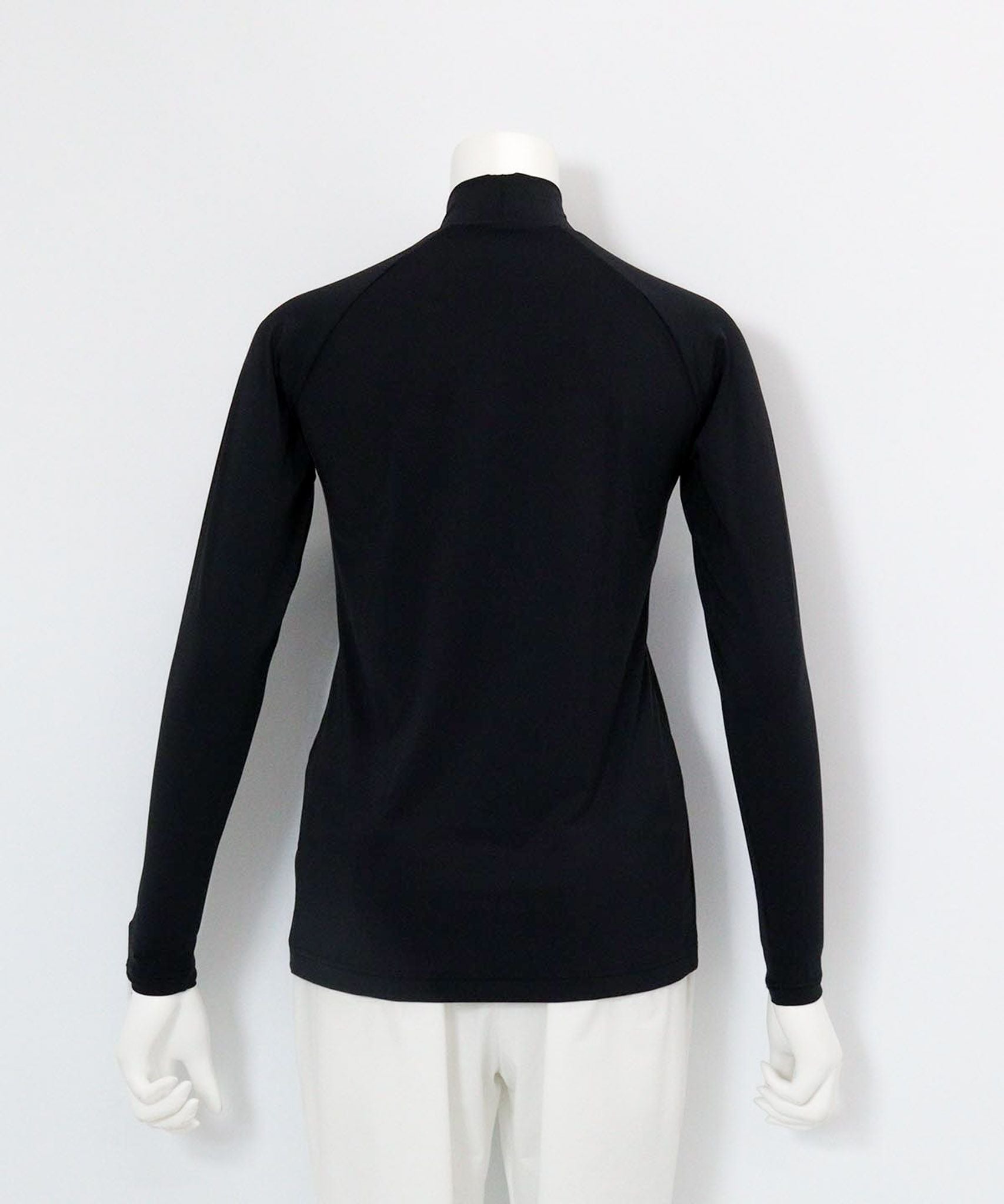 ピコ柄ハイネックUV冷感インナー後（ブラック）