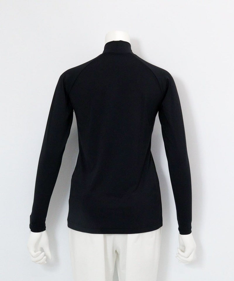 ピコ柄ハイネックUV冷感インナー後（ブラック）