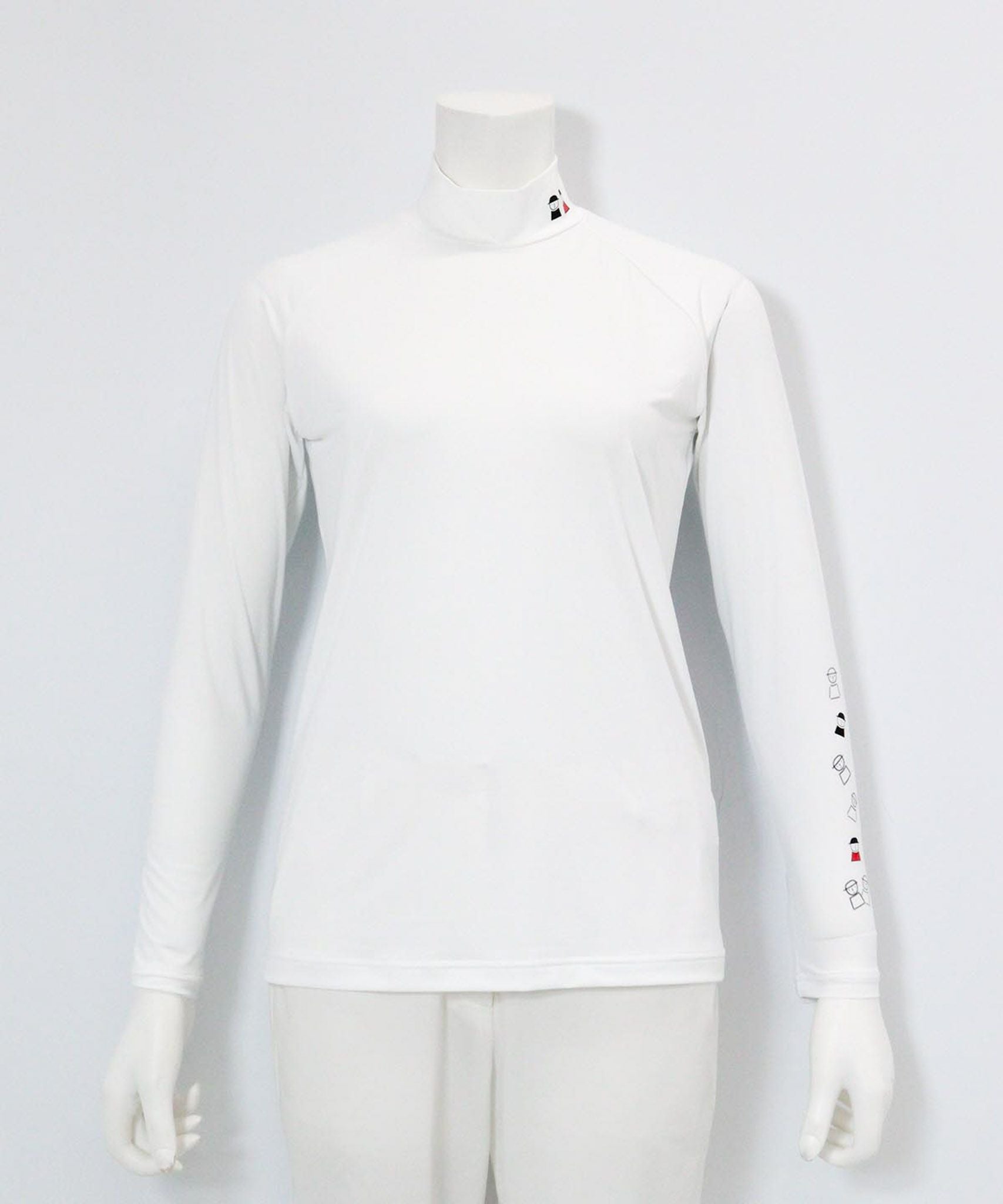 ピコ柄ハイネックUV冷感インナー（ホワイト）