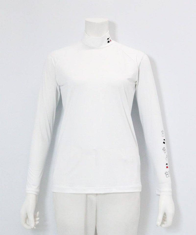 ピコ柄ハイネックUV冷感インナー（ホワイト）