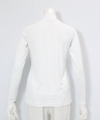 ピコ柄ハイネックUV冷感インナー後（ホワイト）