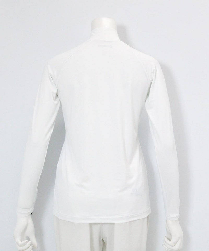 ピコ柄ハイネックUV冷感インナー後（ホワイト）
