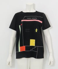 前後異素材アートプルオーバー（ブラック）