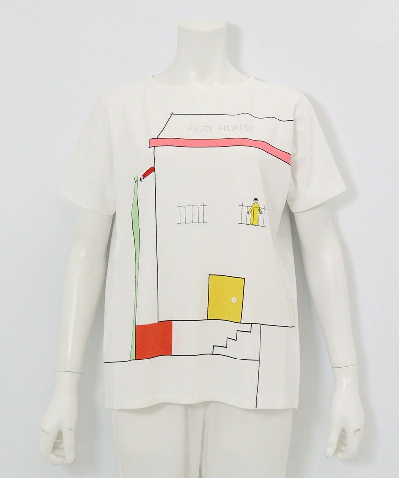 前後異素材アートプルオーバー（ホワイト）