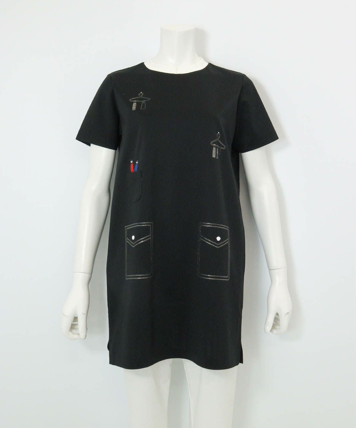 UV冷感ポンチ素材チュニック（ブラック）