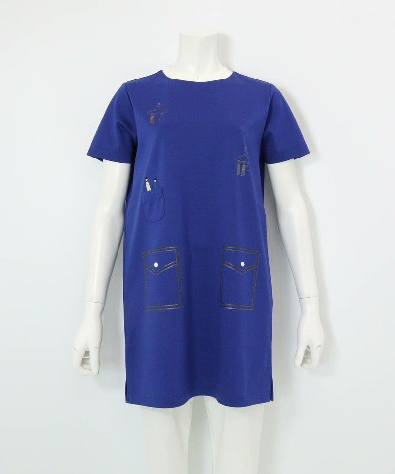 UV冷感ポンチ素材チュニック（ブルー）