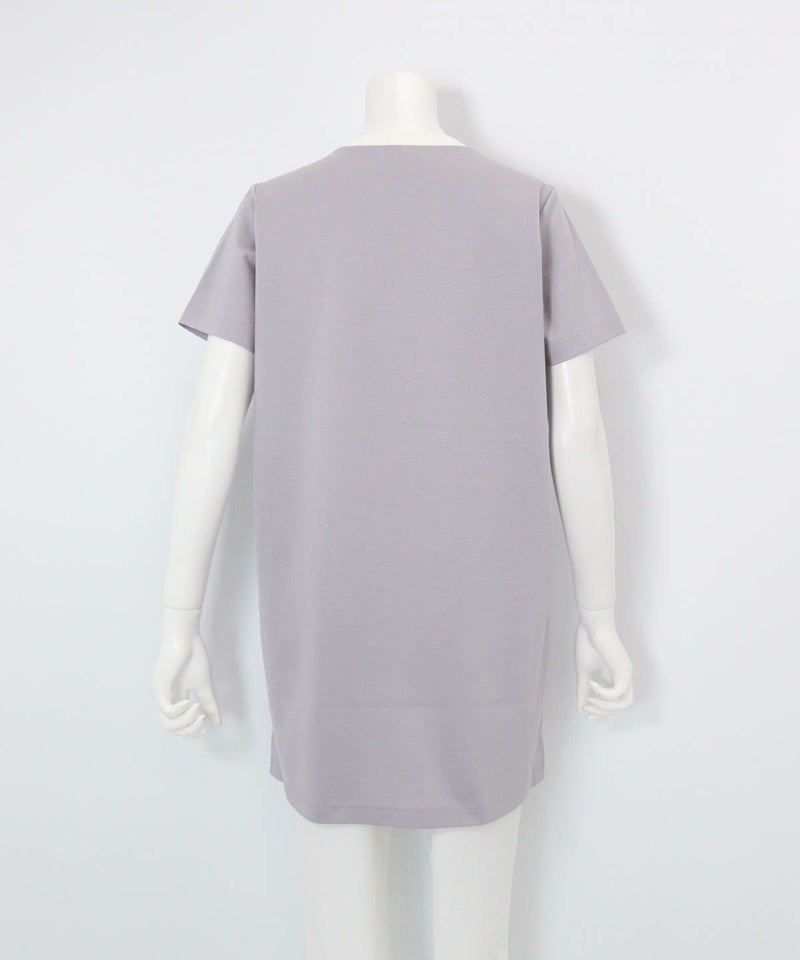 UV冷感ポンチ素材チュニック後（ライトグレー）