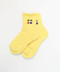 ピコ刺繍リブソックス（イエロー）